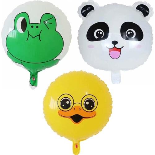 10pcs Cartoon Animal Panda Frog Duck Foil Balloons Birthday Party Decoration Supplies Baby Shower Inflatable Air Globos Kids Toy