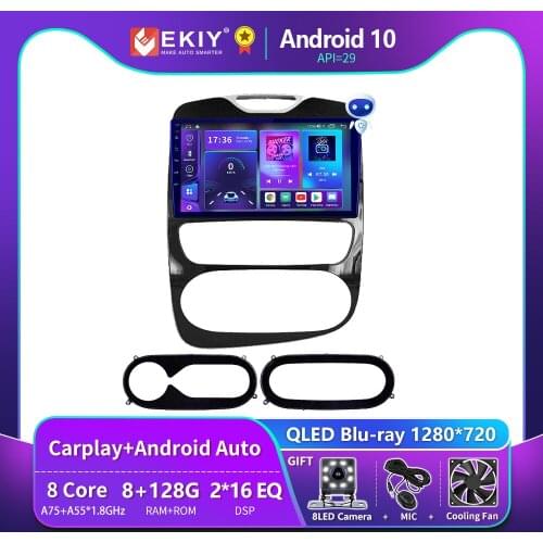 EKIY 6+128G 8 CORE IPS DSP For Renault Clio 4 2016-2019 Car Radio Navigation GPS Stereo BT Multimedia Video Player no 2din 2 din