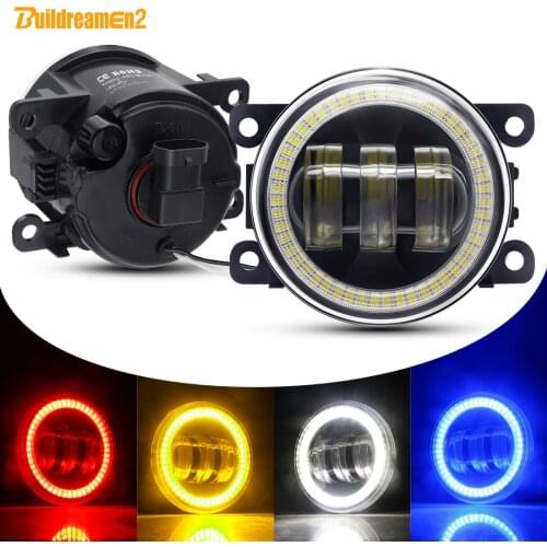 2 X Car Angel Eye Fog Light For Peugeot 3008 207 307 2008 4008 4007 5008 408 407 607 301 308 LED Lens Fog Driving Lamp DRL 12V