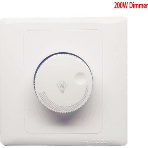 200W LED Dimmer Controller AC85V-265V Wall Mounted Switch Dimmable Brightness Adjustable Control For LED Blub Downlight Panel