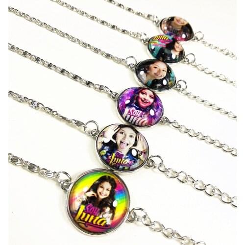 24pcs (12 styles )The Singer Soy Luna Photo Glass charm bracelets Handmade hand chain for women girls jewelry wholesale