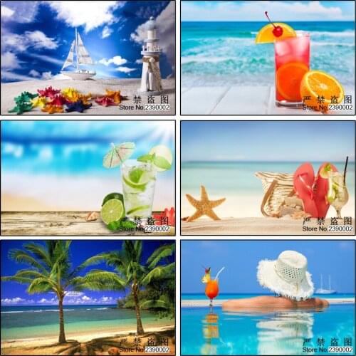 5D DIY Diamond Painting Embroidery Cross Stitch Landscape Home Decoration Full Mosaic Crafts 3d Kit Needlework Sea Palm Sailboat