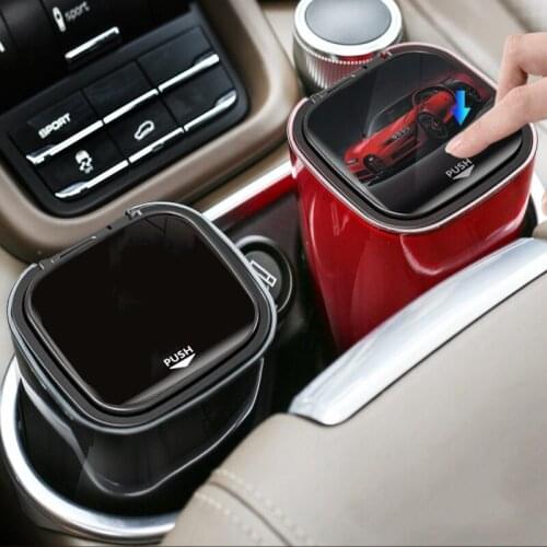 Car Ashtray LED Light Alloy Ash Tray Aluminum Cup Portable Smokeless Auto Ashtray Flame Retardant Cigarette Holder Box