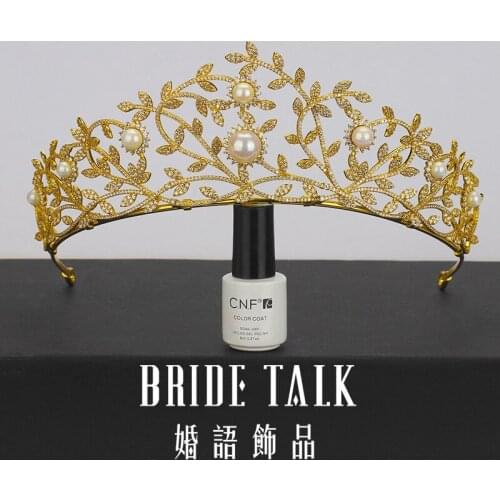 Boutique European high end luxury pearl zircon crown headdress bridal wedding hair accessories crown tiara jewelry