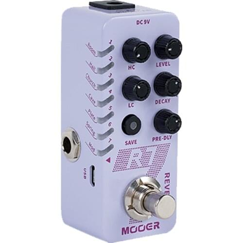 MOOER R7 digital reverb with 7 different reverb effects brings rich,classic tones Guitar Reverb Micro Effects Pedal