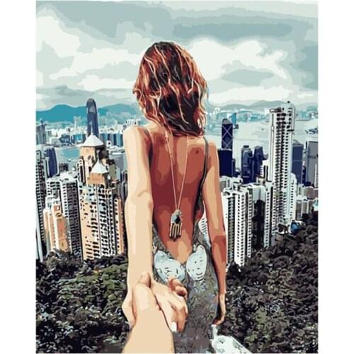 Longing For Figure DIY Digital Painting By Numbers Modern Wall Art Oil Painting Christmas Brithday Home Decor Big size