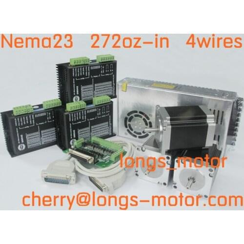 DE Stock 3axis Nema23 stepper motor 272oz-in 3.0A 4wires & stepper motor driver DM542A CNC Router Plasma CNC controller kit