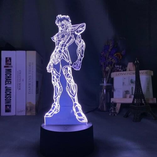 Saint Seiya Knights of The Zodiac Led Night Light for Kids Bedroom Decoration Usb Battery Powered Nightlight Table Lamp Anime