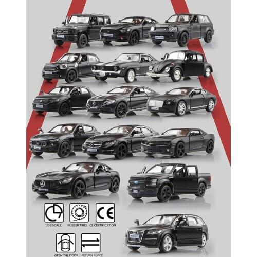 Childrens Toys Matte Black Color Series Mustang Chevrolet SUV Diecasts Toy Vehicles Exquisite Model RMZ city 1/36 Alloy Car