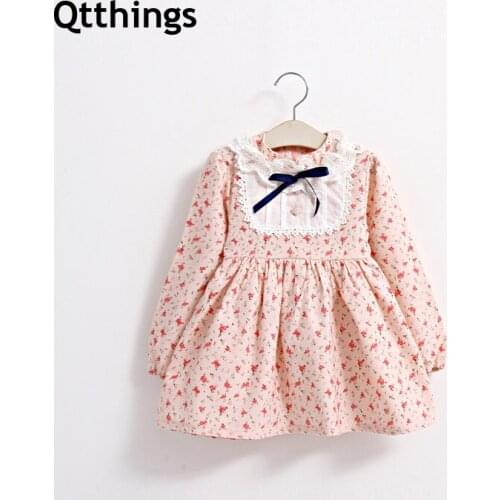 Kids girl floral dress for party wedding 1 2 3 4 5 years elegant princess girl communion dress long sleeve girl ceremony dress