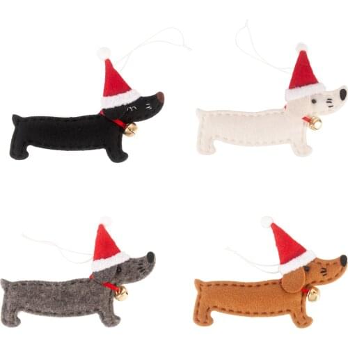 4Pcs Christmas Tree Hanging Xmas Ornaments Unique Creative Dachshund Dog Shape Pendants Party Supplies Decoration Christmas Gift