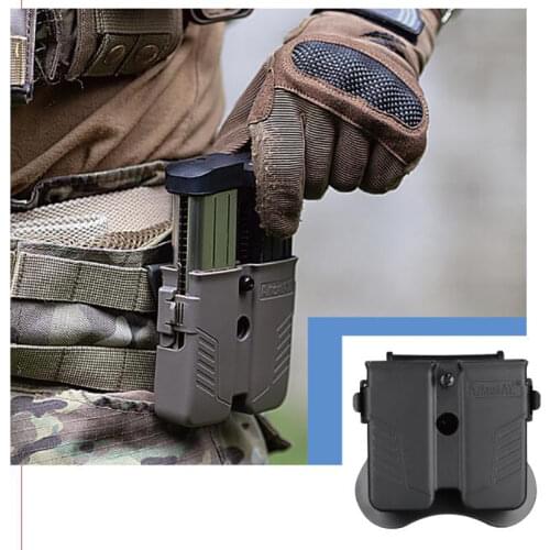 Amomax tactical double Mag Pouch for 9MM .40 .45 Caliber Double & Single Stack Maga Universal Mag Holder for Glock Jericho,CZ