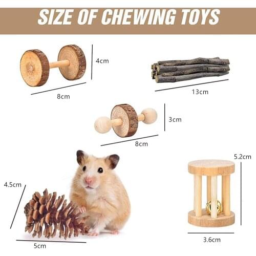 Hamster Toys Wooden Pet Toy Hamster Rabbit Play Molar Supplies Combination Set Hamster Accessories hamsters