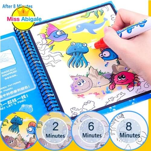 Montessori Toys Reusable Coloring Book Magic Water Drawing Book Sensory Early Education Toys for Kids Birthday Gift
