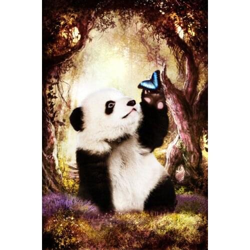JMINE Div 5D panda butterfly Forest tree Full Diamond Painting cross stitch kits art Animal 3D paint by diamonds