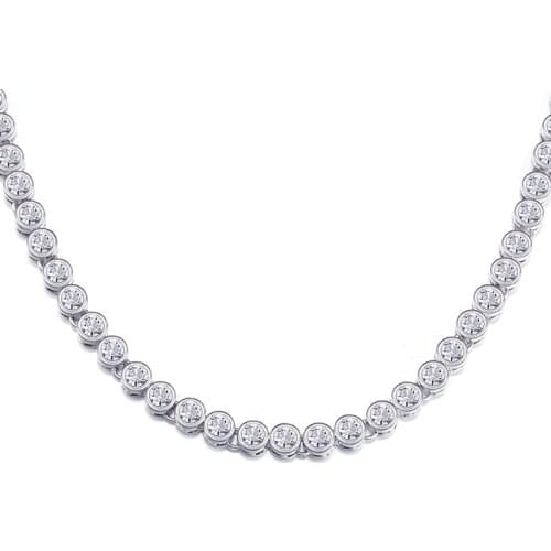 COCOM Luxury Bridal White Austrian Crystal Choker Necklace Women Wedding Accessories Tennis Chain Choker Jewelry Collier Femme