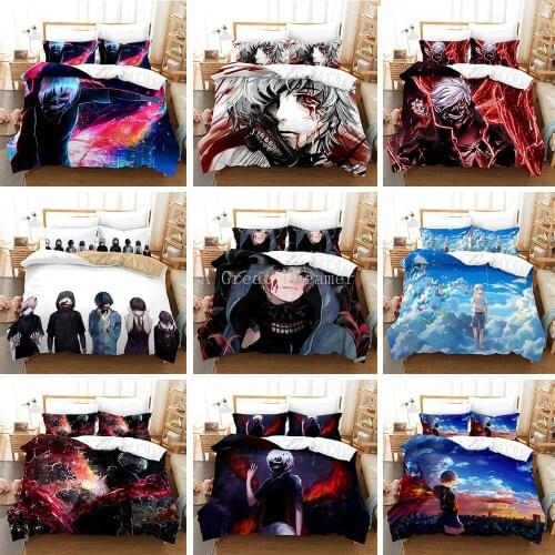 Design Tokyo Ghoul Duvet Cover Luxury Home Textile Queen King Pillowcases For Boy Kids Design Anime Bedding Set
