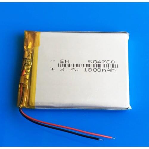 504760 3.7V 1800mAh li polymer lithium lipo rechargeable battery for MP3 MP4 GPS navigator DVD power bank Tablet PC keyboard