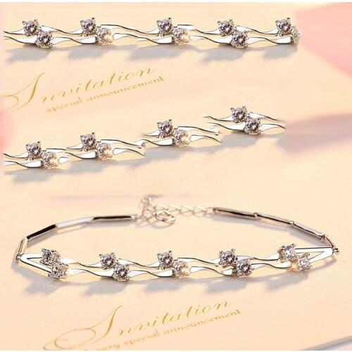 Trendy Bracelet For Women 100% Genuine 925 Sterling Silver Bracelet Jewelry Accessories Anniversary Gift For Lady Party