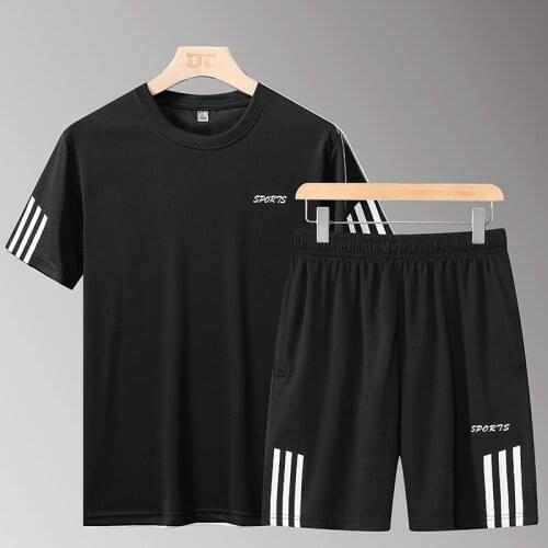 Mens Running Soccer Set Shirt Shorts Basketball Clothing Fitness Sports Breathable Summer Clothes Quick-Dry Gym Jogging Suit