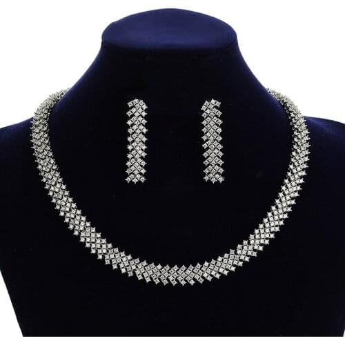Jewelry Set HADIYANA Trendy Necklace And Earrings Set Gorgeous Wedding Jewelry Sets 2PCS High Quality CN0081 Conjunto de joyas