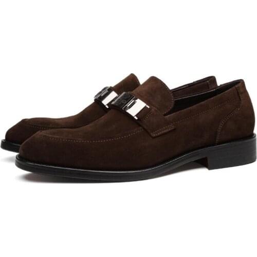 New fashion Breathable Nubuck leather slip on buckle MenS Shoes Casual Shoes walking shoes for men