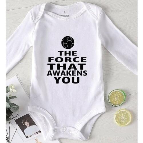Clothing for Babies Baby Girl Bodysuits Infant Winter Clothes Football Print The Force That Awakens You Toddler Jumpsuits