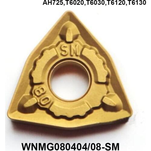 Original 10pcs WNMG080404-SM WNMG080408-SM AH725 T6020 T6030 T6120 T6130 WNMG 080408 Carbide Inserts Lathe Cutter CNC