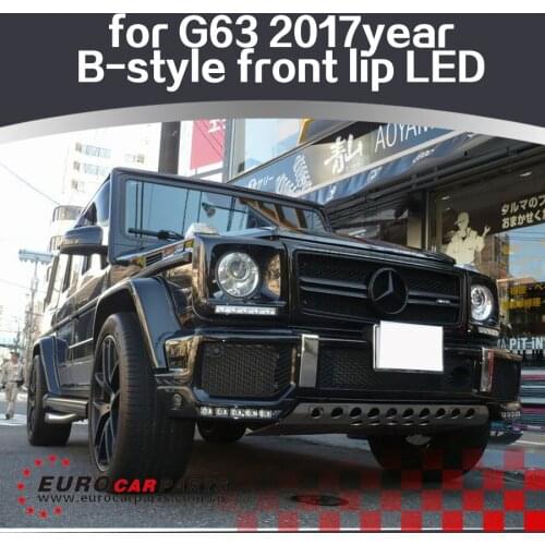 G63 front lip fit for G-class W463 G63 2017year G63 4*4 front lip for W463 G63 B-style front lip with led and illuminated logo