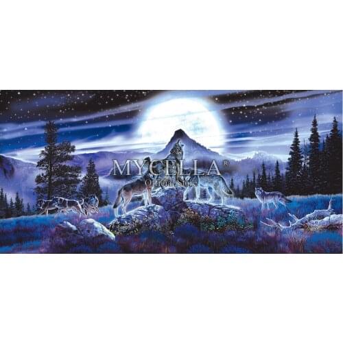 Landscape 5D Diy Diamond Painting Night Wolves Diamond Mosaic Animal Diamond Embroidery Cross Stitch Home Decor Christmas Gifts