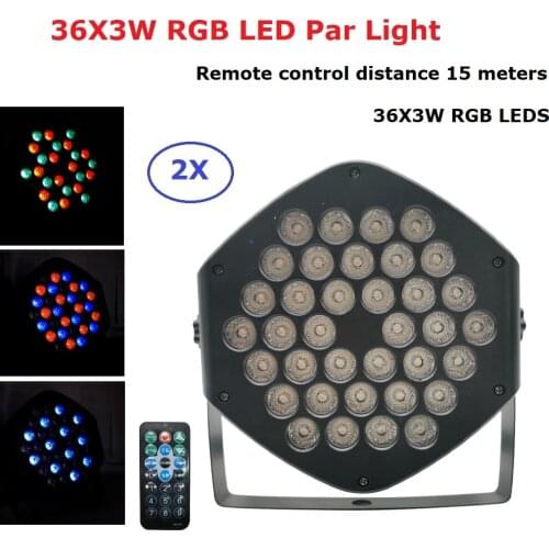 LED Flat Par 36X3W RGB Color Lighting Strobe DMX Controller For Disco DJ Music Party Club Dance Floor Bar Darkening Stage Light