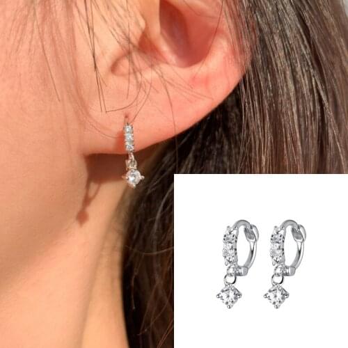 KISSLOVE Korean Simple Small Exquisite Single Row Zircon Earrings For Girls Women Birthday Stud Earrings Gifts