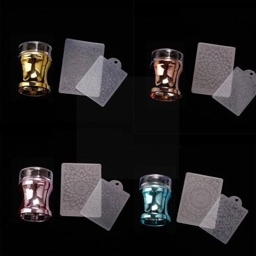 1set Clear Silicone Nail Stamper Scraper Set Jelly Art Template For Stamping Transfer Tools Stamp Polish Plate Print Nail D9R6