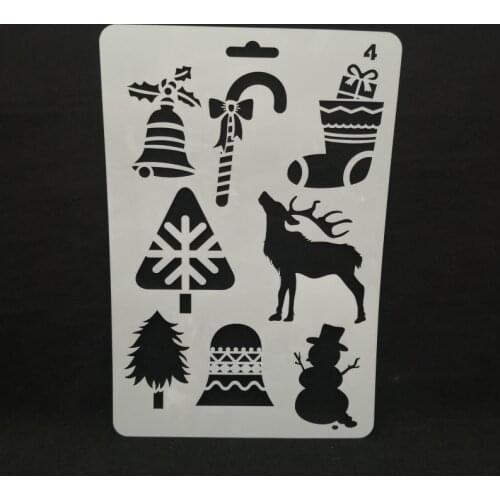 Christmas Layering Stencils for Diy scrapbook/photo album Decorative Embossing coloring,painting stencil,home decor