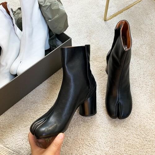 Salu 2020 New Genuine leather Women Ankle Boots Heels Flock Stretch Boots Party Dancing Casual Shoes Woman Winter Short Boots