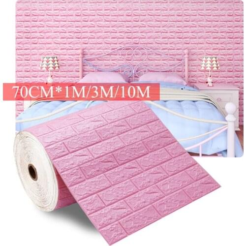 3D Self-adhesive Brick Wall Stickers Childrens Foam Waterproof Wall Covering Decorative Wallpaper DIY Living Room Background