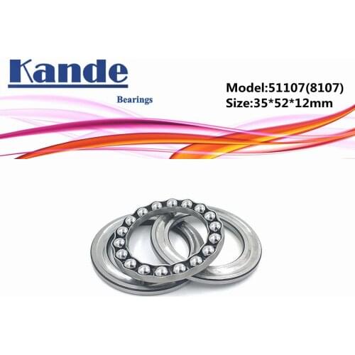 Kande 51107 8107 2pcs 35x52x12 ABEC-1 bearing Flat Thrust Ball Bearing Axial thrust bearing 8107