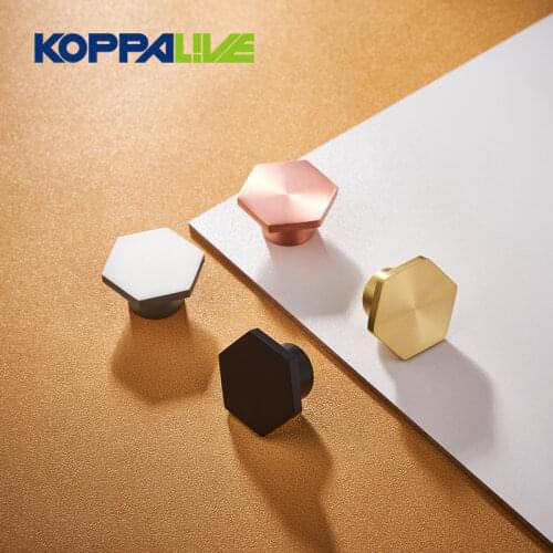 Hexagonal Unique Design Brass Wardrobe Knobs Dresser Drawer Pulls knobs for kitchen Furniture Hardware