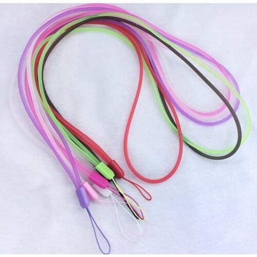 43cm Luminous Glow In Dark Silicone Lanyard Neck Strap for keys ID Card Mobile Phone Straps MP5 MP3 MP4 U flash disk Strap