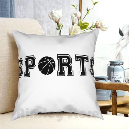 Sporty Graphic That Says Sports Black Pillow Case Printed Home Soft DIY Pillow cover Retro Vintage Team Quirky Athletic