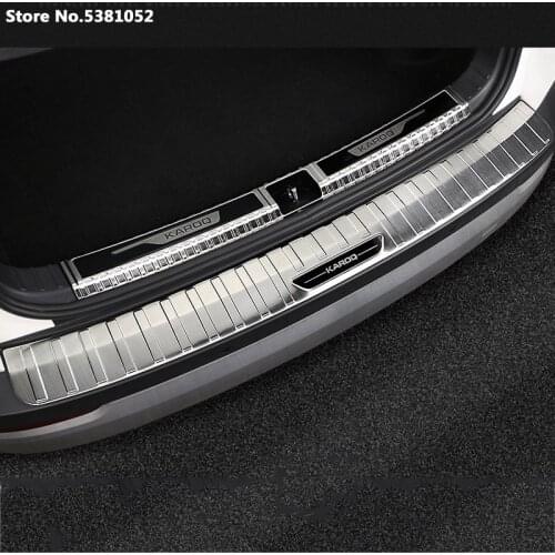 For Skoda Karoq 2016 2017 2018 2019 2020 2021 Stainless Steel Rear Bumper Trunk Door Sill Plate Protector Threshold Scuff Cover