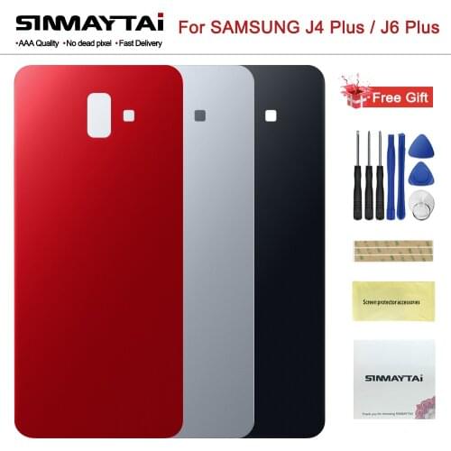 Back Battery Rear Cover For Samsung Galaxy J4+ j4 Plus j415 SM-J415F J6 Plus J610 Battery Cover Rear Back Door Housing Case