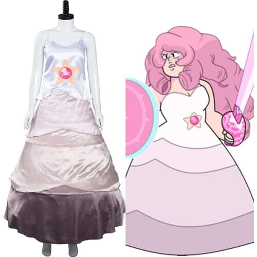 Steven Universe Quartz Cosplay Rose Quartz Dress Costume Halloween Carnival Dress For Women Girl