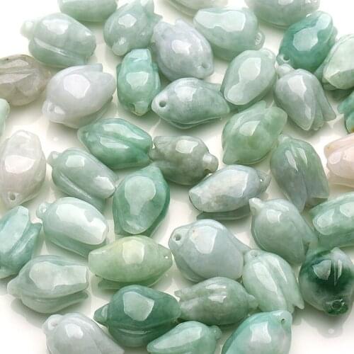 10pcs Natural jade magnolia pendant handmade jewelry jade DIY accessories