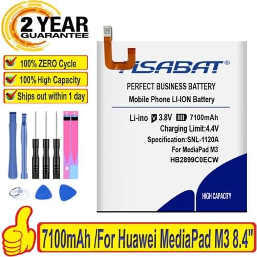 100% Original HSABAT 6600mAh HB2899C0ECW Battery For Huawei MediaPad M3 8.4" BTV-W09 BTV-DL09 SHT-AL09 SHT-W09