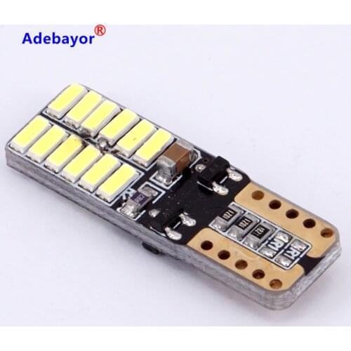 100 XCar Auto LED T10 194 W5W Canbus 24 SMD 4014 LED Light Bulb No error led parking car styling lamps car accessories 12V