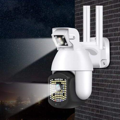 1080P Outdoor Samrt Security WIFI Dome Camera Dual-lens Audible Alarm PTZ 4X Digital Zoom PIP CCTV Surveillance Camera