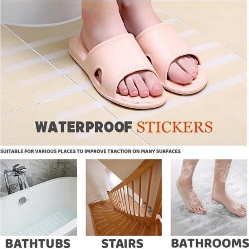 12Pcs Clear Non Slip Bath Stickers Safety Bathtub Floor Shower Treads Strip Tape