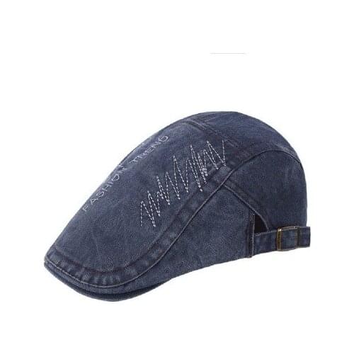 3color Fashion Spring Summer Jeans Beret Hats for Men Women Quality Casual Unisex Denim Beret Cap Fitted Sun Cabbie Ivy Flat Cap