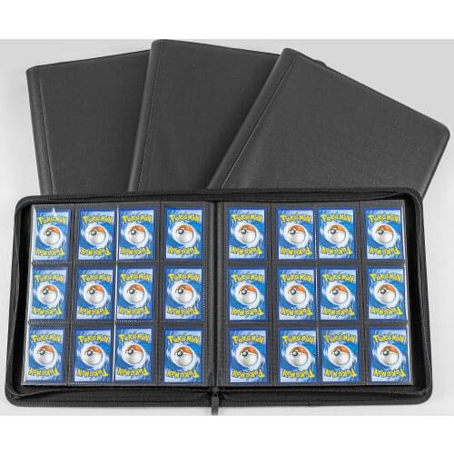 Trading Card Binder 480 Pockets Full Page Card Sleeves PU Leather Card Collector Album with Zipper